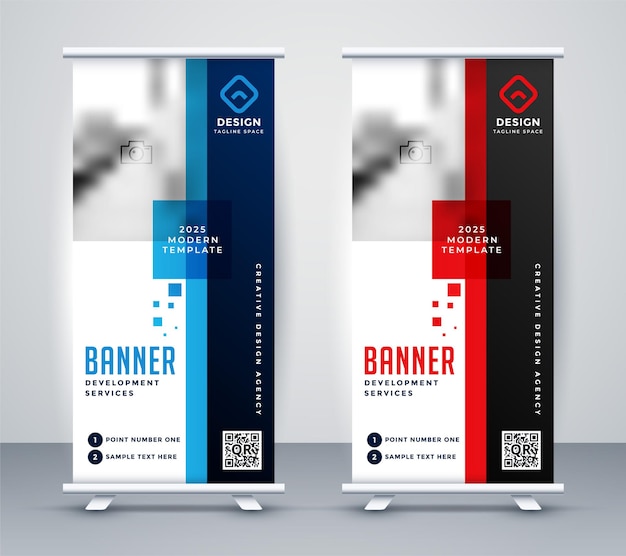 Vector gratuito elegante diseño de banner roll up standee