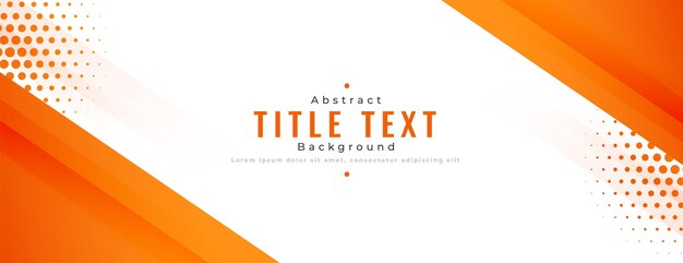 Elegante diseño de banner de semitono blanco naranja
