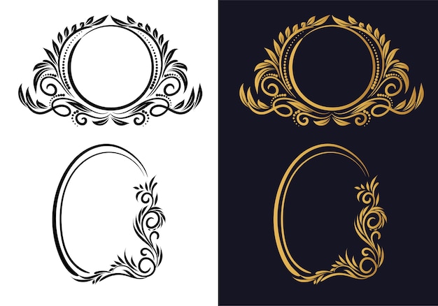 Vector gratuito elegante diseño de conjunto de marco floral creativo