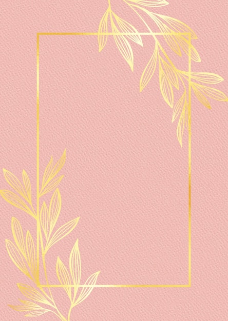 Vector gratuito elegante diseño floral dorado sobre textura de papel de acuarela rosa