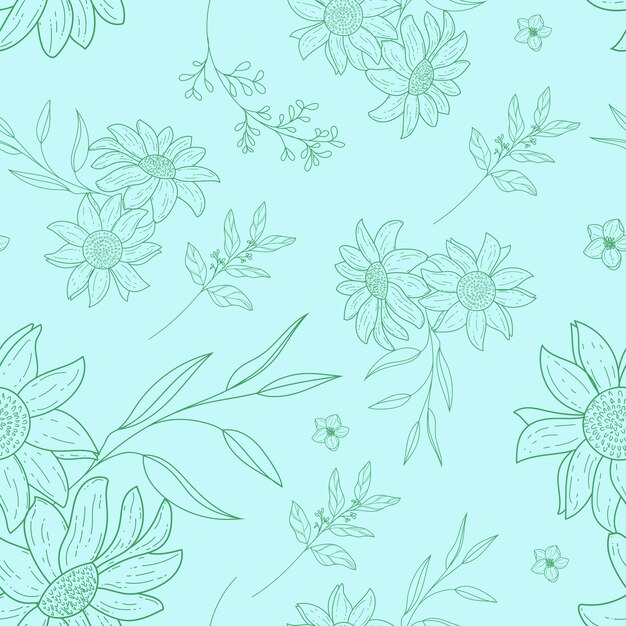 elegante diseño floral de esquema de patrones sin fisuras