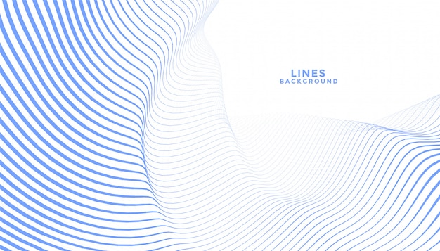 Elegante diseño de fondo abstracto de líneas onduladas azules