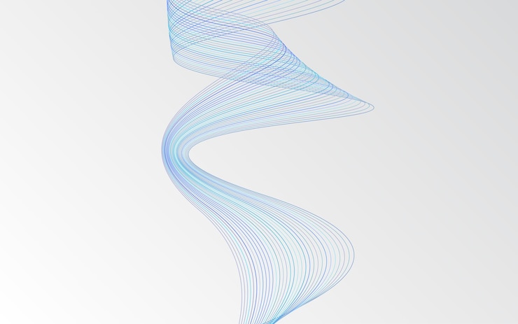 Vector gratuito elegante diseño de fondo abstracto de líneas onduladas azules