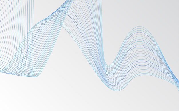 Elegante diseño de fondo abstracto de líneas onduladas azules