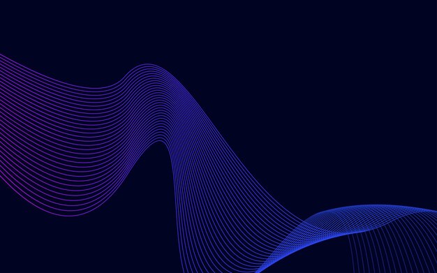 Elegante diseño de fondo abstracto de líneas onduladas azules
