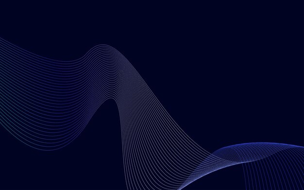 Elegante diseño de fondo abstracto de líneas onduladas con degradado azul