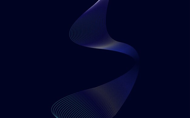Elegante diseño de fondo abstracto de líneas onduladas con degradado azul