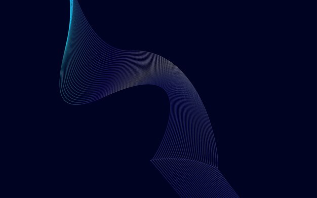 Elegante diseño de fondo abstracto de líneas onduladas con degradado azul
