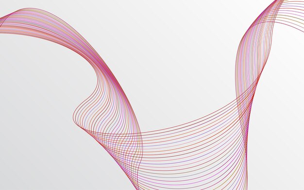 Elegante diseño de fondo abstracto de líneas onduladas rojas