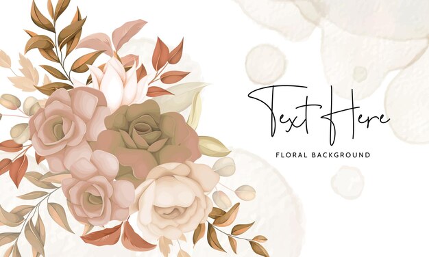 elegante diseño de fondo floral marrón