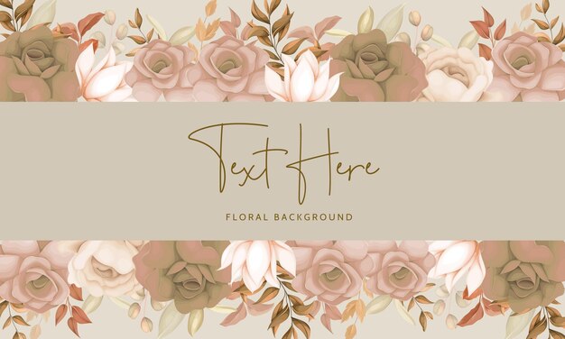 elegante diseño de fondo floral marrón