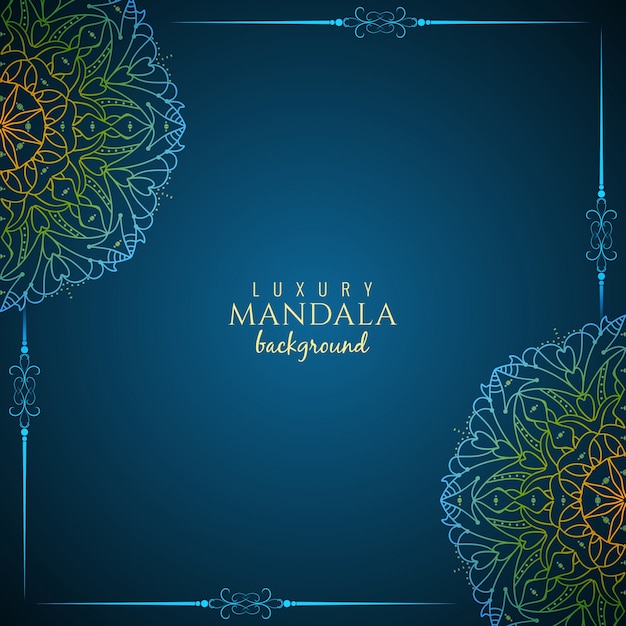 Elegante diseño de fondo de mandala azul