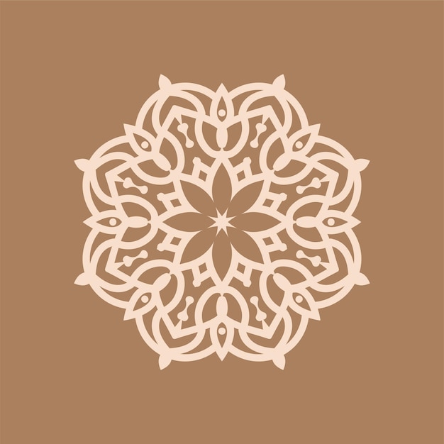 Elegante diseño de mandala elegante fondo marrón