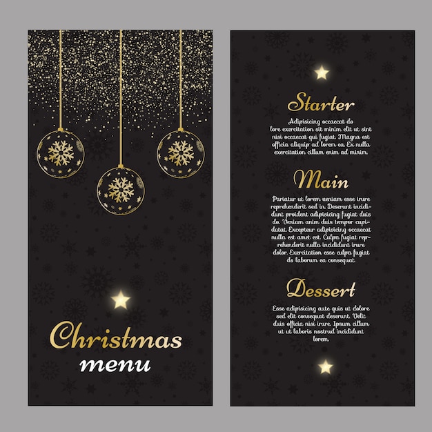 Vector gratuito elegante diseño de menú navideño