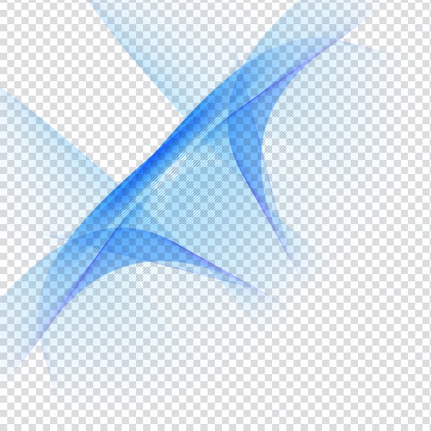 Vector gratuito elegante diseño de onda azul sobre fondo transparente