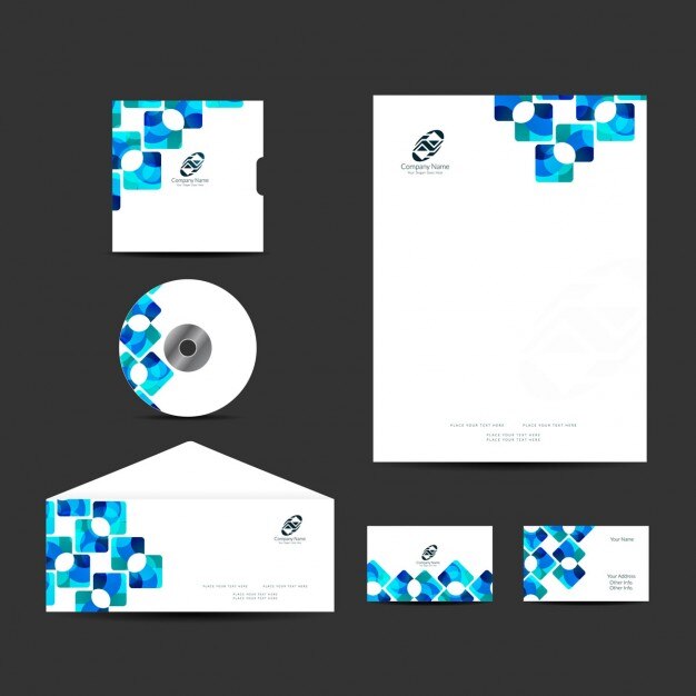 Vector gratuito elegante diseño de papelería