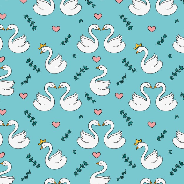 Elegante diseño de patrón de cisne