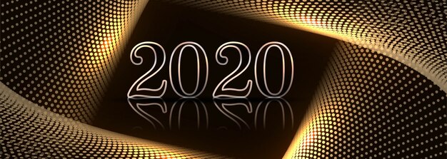 Elegante diseño de plantilla de banner de celebración de año nuevo 2020