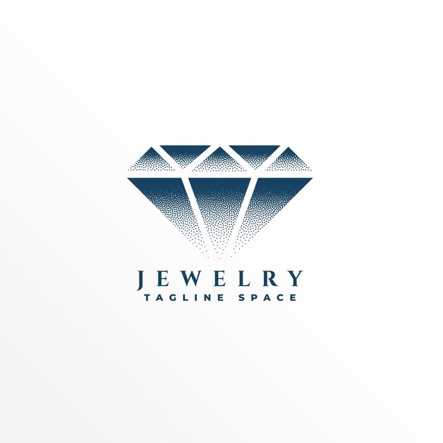 Elegante diseño de plantilla de logotipo de joyería de diamantes con espacio de eslogan