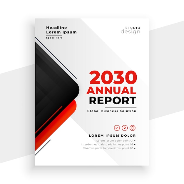 Elegante diseño de plantilla de volante comercial de informe anual