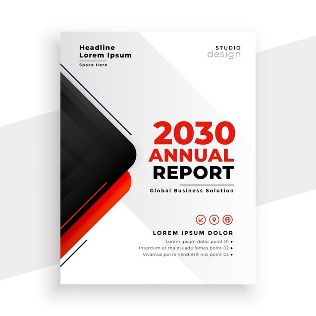 Elegante diseño de plantilla de volante comercial de informe anual