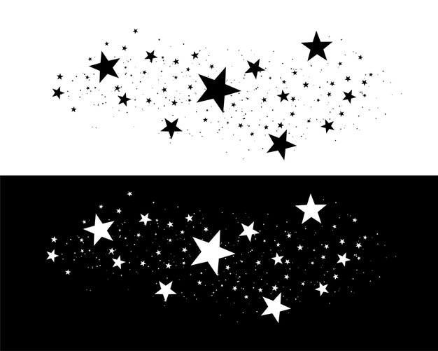elegante diseño de rastro de estrellas fugaz en blanco y negro