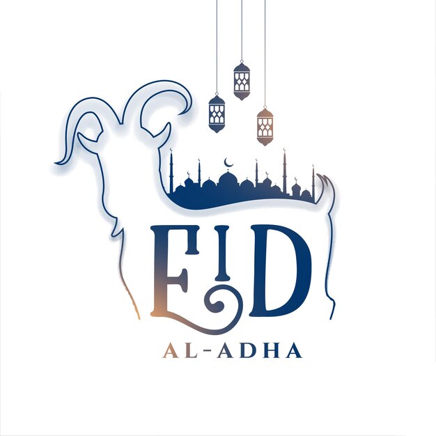 Elegante diseño de tarjeta del festival eid al adha.