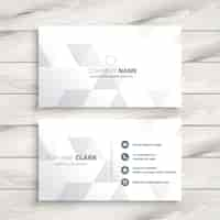 Vector gratuito elegante diseño de tarjeta de visita blanca