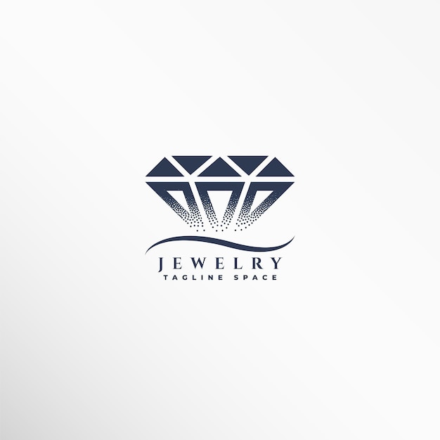 Vector gratuito elegante diseño de vector de concepto de logotipo de diamante de joyería