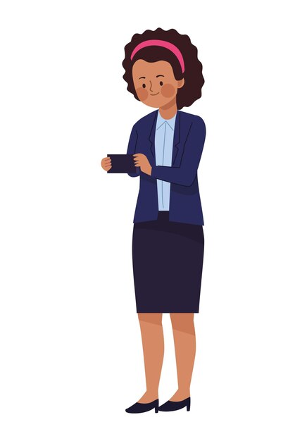 elegante empresaria de carácter étnico afro