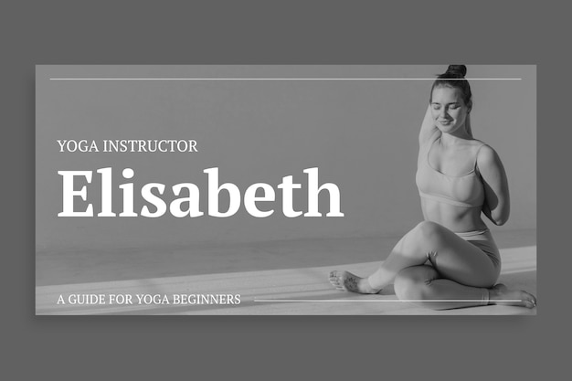 Elegante encabezado de blog de instructor de yoga