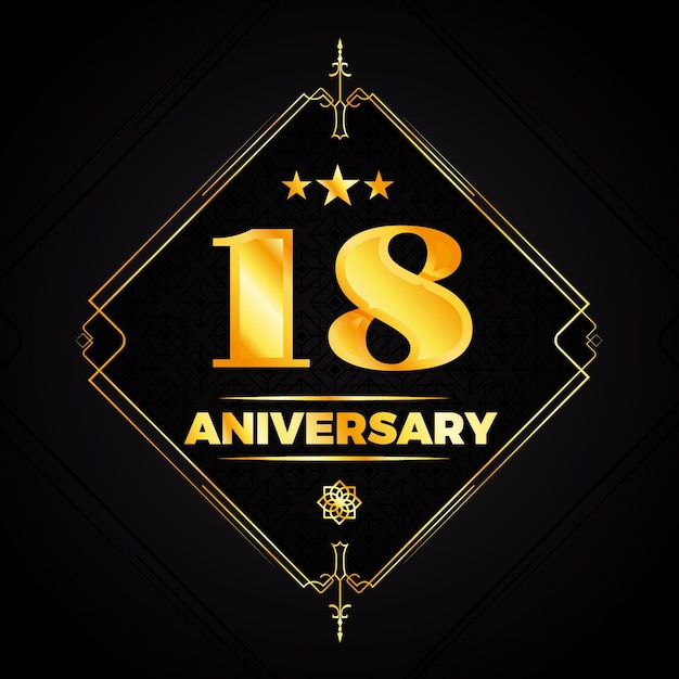 Elegante estilo de logotipo del 18 aniversario