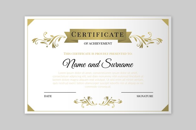 Elegante estilo de plantilla de certificado