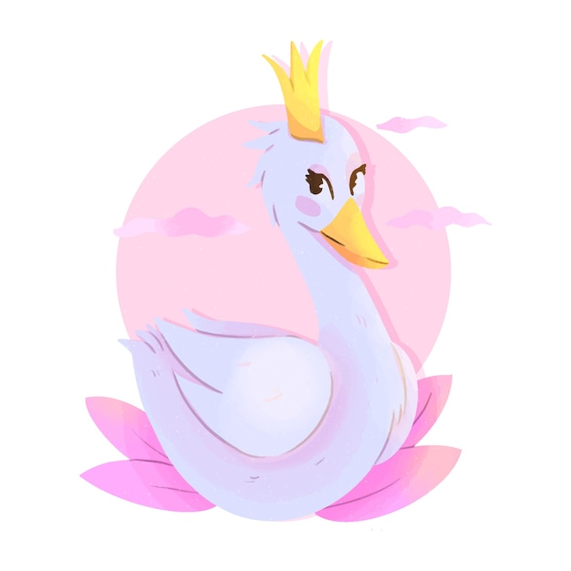 Vector gratuito elegante estilo princesa de cisne