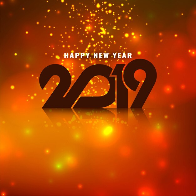 Elegante feliz año nuevo 2019 brilla saludo fondo