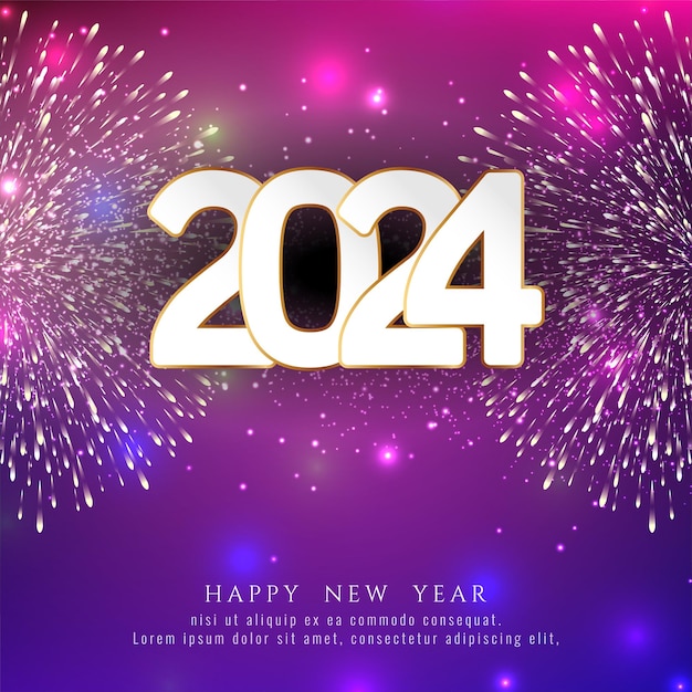 Vector gratuito elegante feliz año nuevo 2024 hermoso diseño de fondo