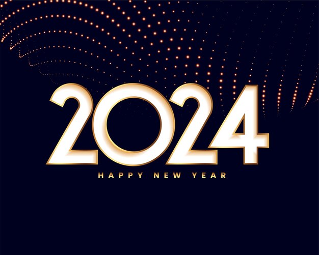 elegante feliz año nuevo 2024 saludo vector de diseño de fondo