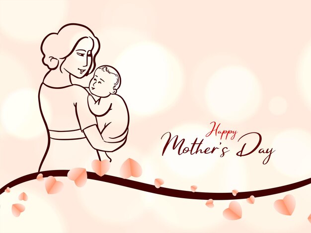 elegante feliz celebración del día de la madre adorable diseño de fondo