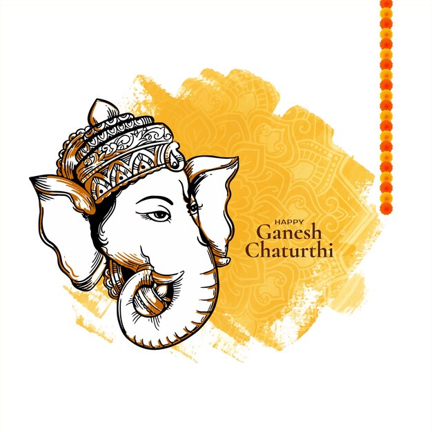 Elegante Feliz Ganesh Chaturthi El fondo de la celebración del festival cultural indio