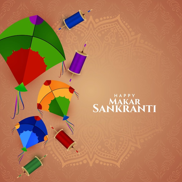 Elegante Feliz Makar Sankranti El fondo del festival indio