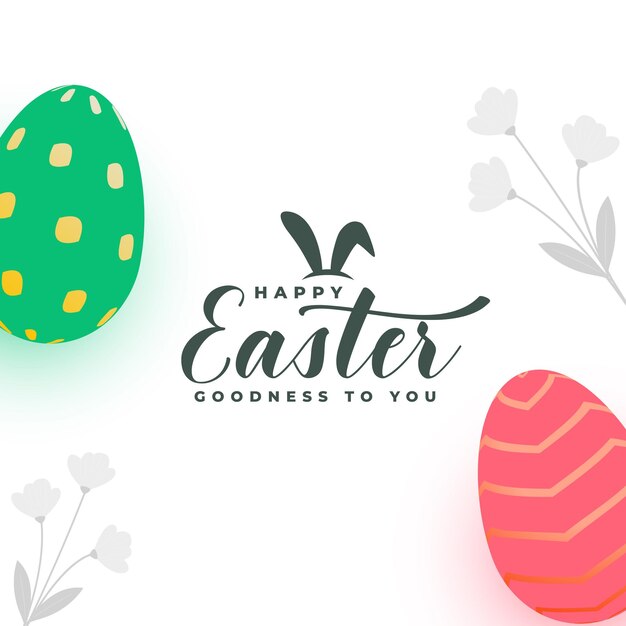 elegante feliz pascua fondo blanco con huevos de colores