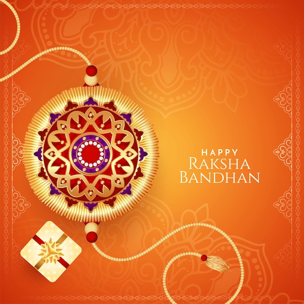 Elegante feliz Raksha bandhan tarjeta tradicional del festival indio