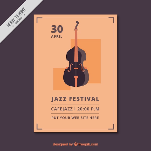 Vector gratuito elegante folleto vintage de festival de jazz