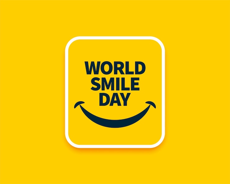 Vector gratuito elegante fondo amarillo del día mundial de la sonrisa para un vector de emoción y expresión alegre