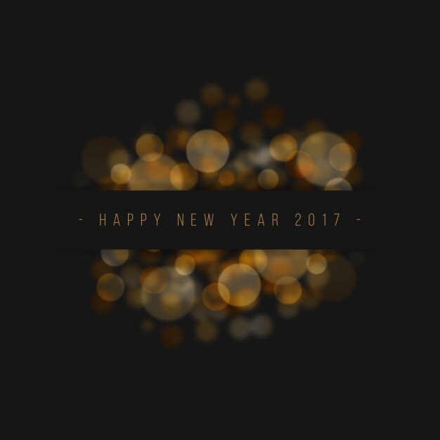 Vector gratuito elegante fondo de año nuevo con efecto bokeh