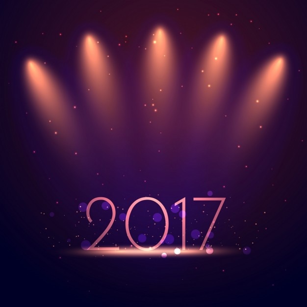 Vector gratuito elegante fondo año nuevo con luces de show