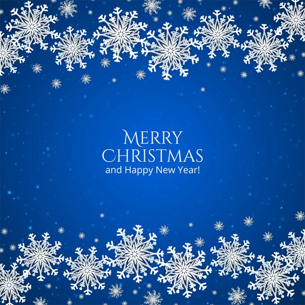 Elegante fondo azul de Navidad con copos de nieve