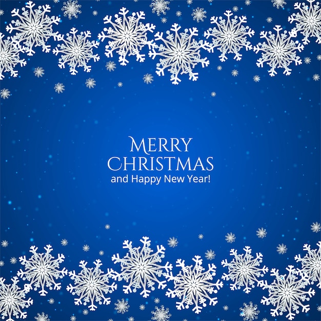 Elegante fondo azul de Navidad con copos de nieve