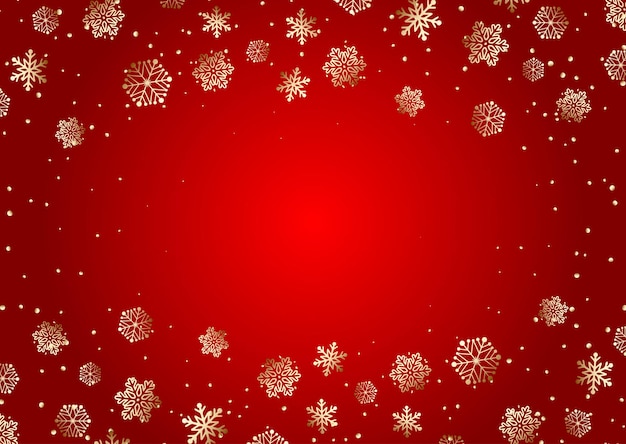 Vector gratuito elegante fondo de copo de nieve de navidad rojo y dorado