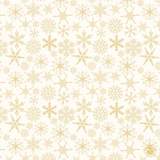 Elegante fondo con copos de nieve dorados